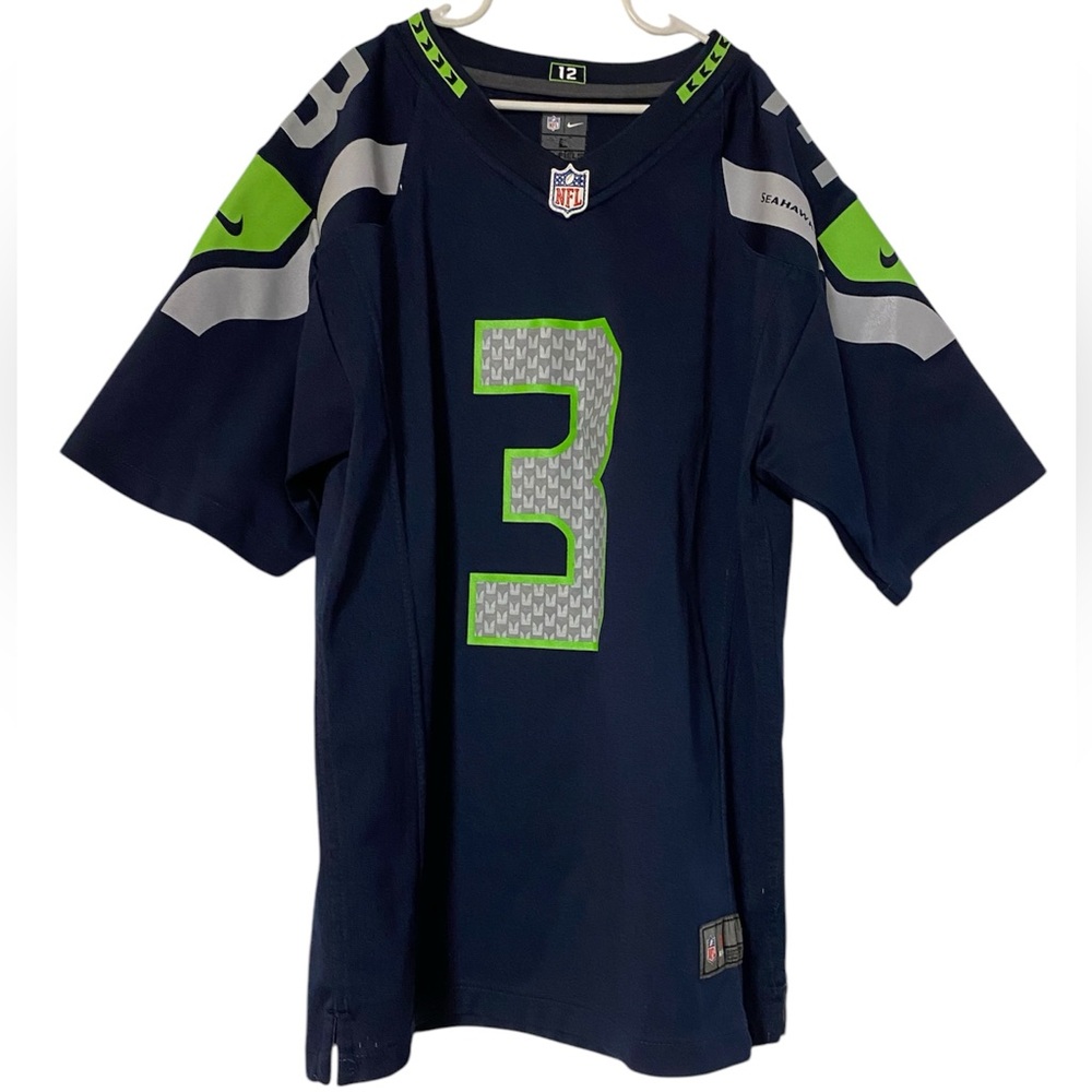 NIKE SEATTLE SEAHAWKS BOYS JERSEY RUSSEL WILSON SIZE L (14-16)